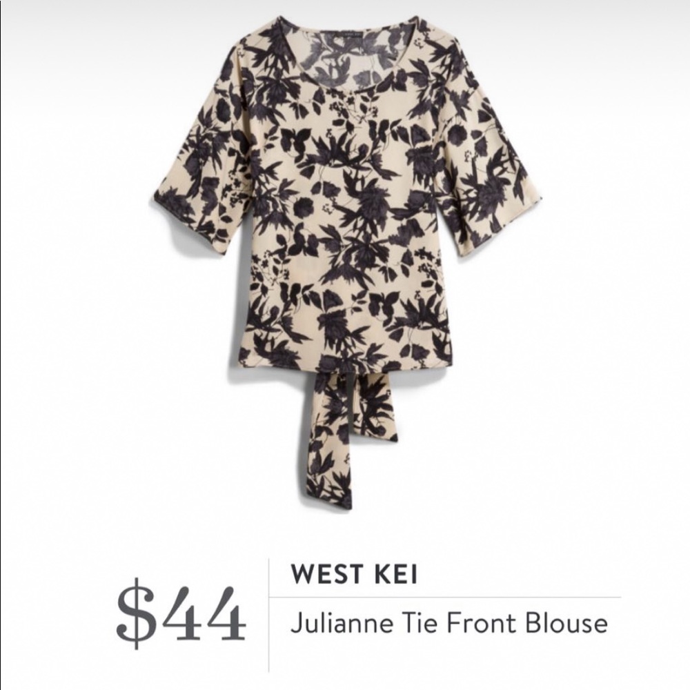 WEST KEI Stitch Fix Julianne Tie Front Blouse